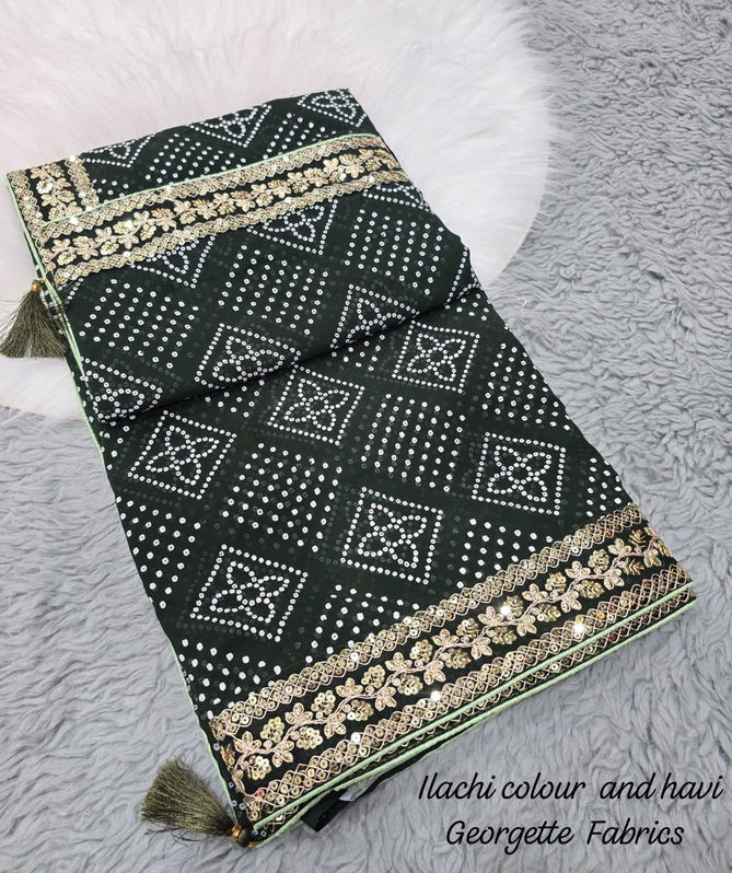 Jk Fashion Georgette Bandhani Printed Wedding Sarees Manufactures